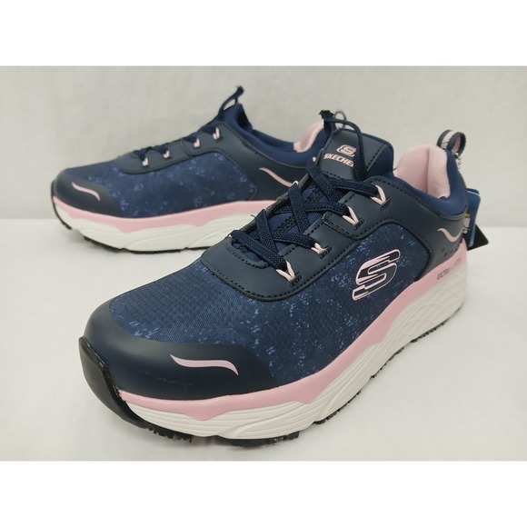 Skechers Work Womens Ultra Go Max Cushioning Elite Shoes 108036 Blue PInk Sz 7.5 - Picture 4 of 11